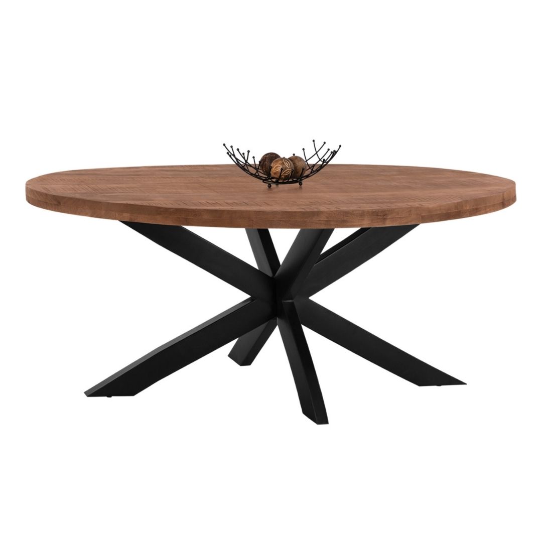ΤΡΑΠΕΖΙ LEVINHO OVAL 6εκ. ΜΑΣΙΦ ΞΥΛΟ MANGO 210x100x78Υ εκ. - Image 2