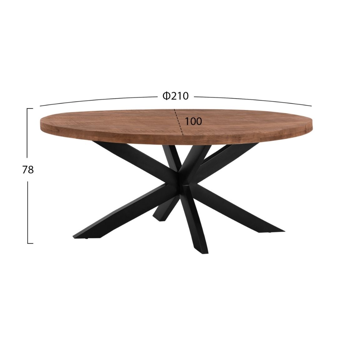 ΤΡΑΠΕΖΙ LEVINHO OVAL 6εκ. ΜΑΣΙΦ ΞΥΛΟ MANGO 210x100x78Υ εκ. - Image 3
