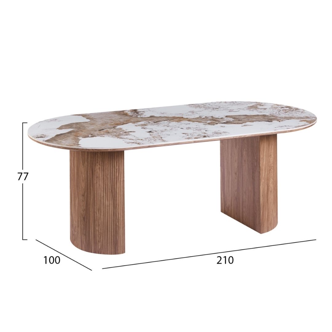 ΤΡΑΠΕΖΙ ΟΒΑΛ MARBLEX PANDORA- 210x100x77Υεκ - Image 3