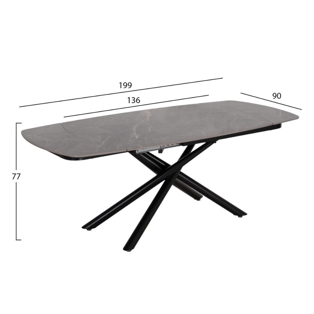 ΤΡΑΠΕΖΙ VANTA ΚΕΡΑΜΙΚΟ TOP 136-199x90x77Υεκ - Image 3