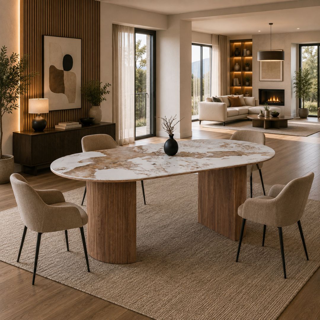 ΤΡΑΠΕΖΙ ΟΒΑΛ MARBLEX PANDORA- 210x100x77Υεκ
