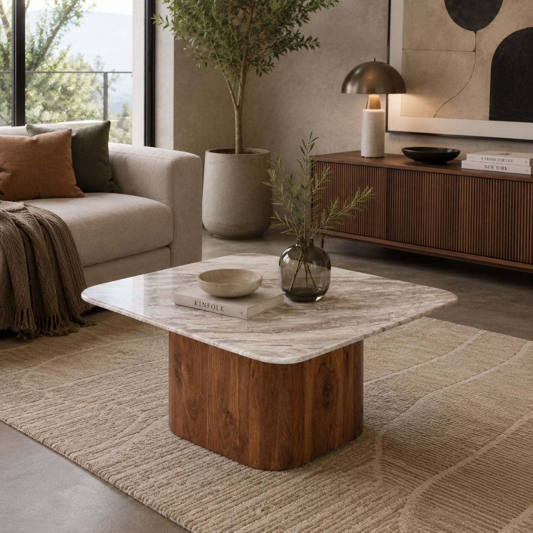 VOLTI ΓΚΡΙ ΜΑΡΜΑΡO-ΞΥΛΟ ΑΚΑΚΙΑΣ 80.5x80.5x37Υεκ.