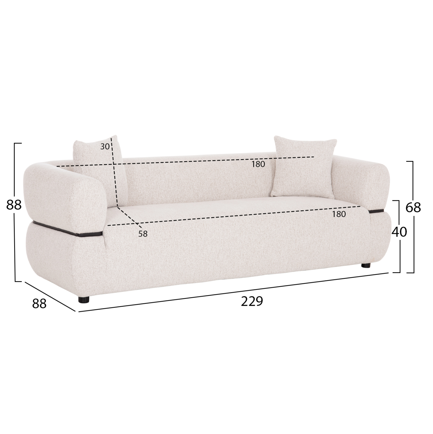 ΚΑΝΑΠΕΣ 3-ΘΕΣΙΟΣ ARCTIS beige - Image 3